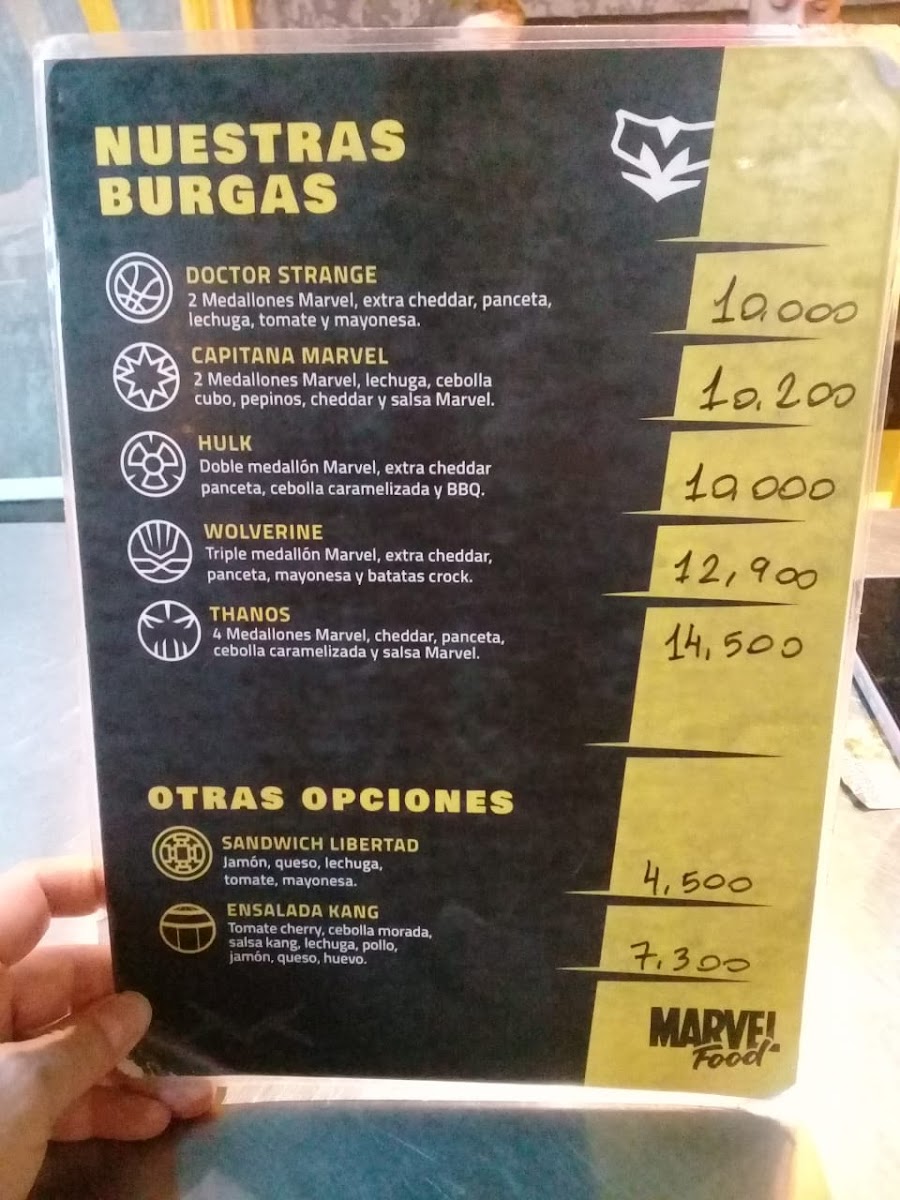 Marvel Food Pellegrini Photo Menu 5