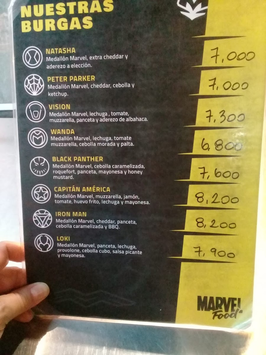 Marvel Food Pellegrini Photo Menu 7