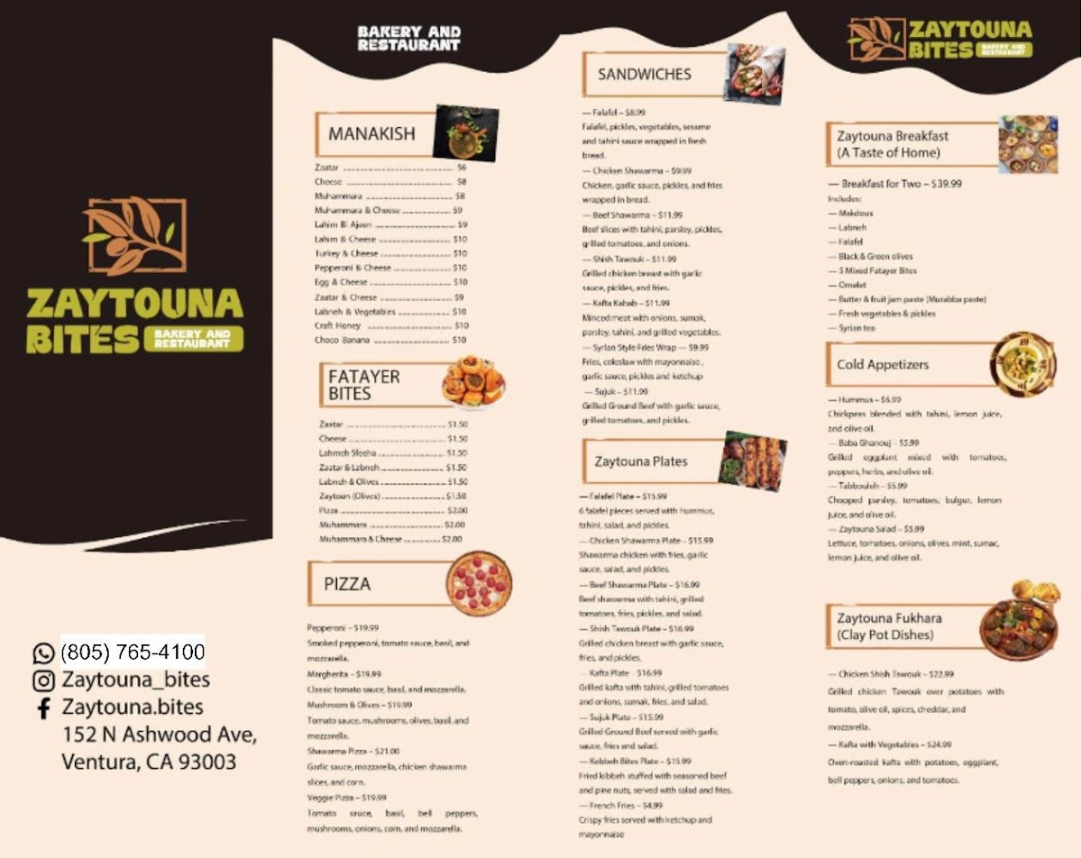 Zaytouna Bites - Bakery & Restaurant Photo Menu 1