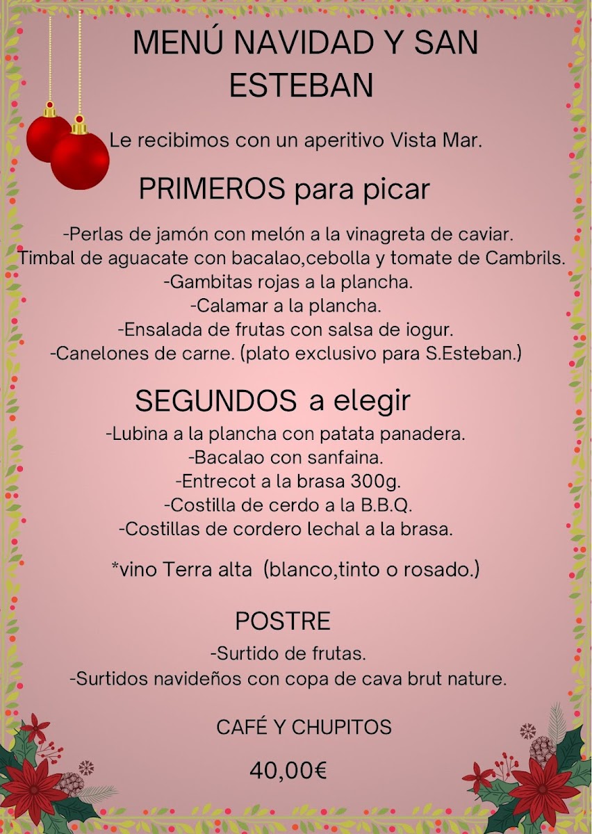 Restaurant VistaMar Salou Photo Menu 2