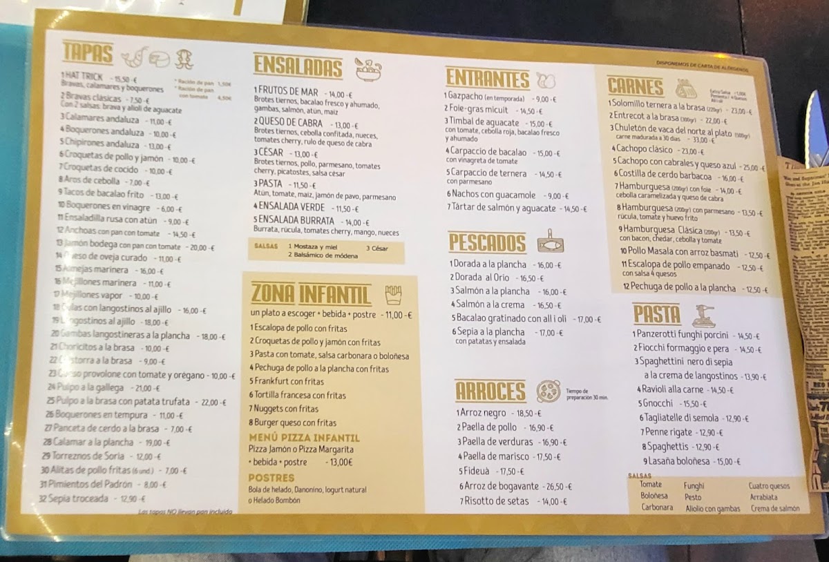Restaurant VistaMar Salou Photo Menu 3