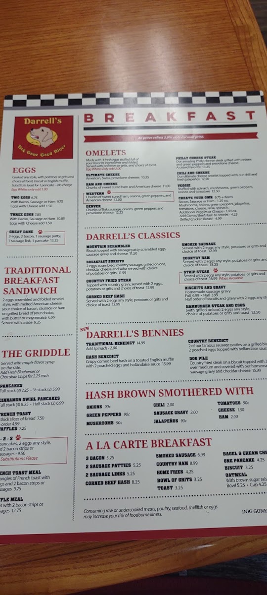 Darrell's Dog Gone Good Diner Photo Menu 2