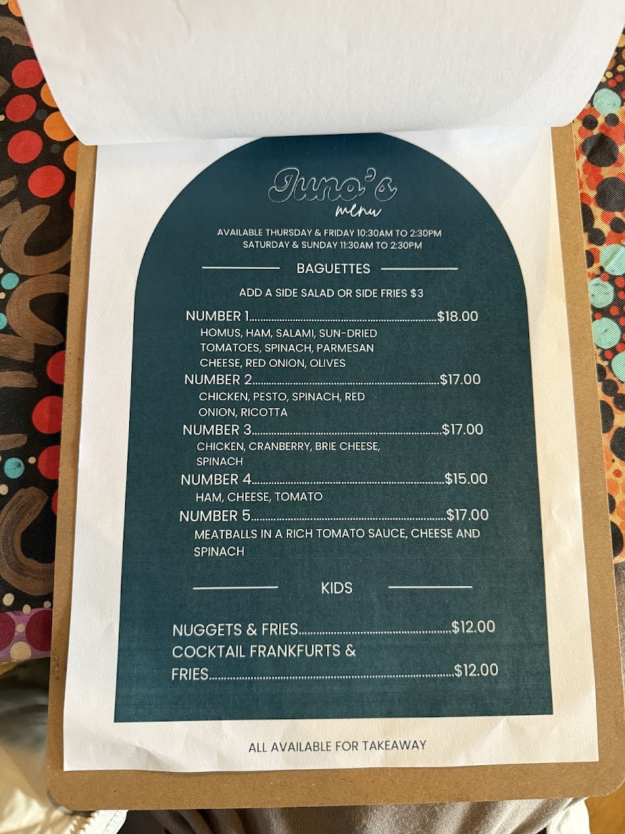 Juno’s The Mountain Teahouse Photo Menu 4