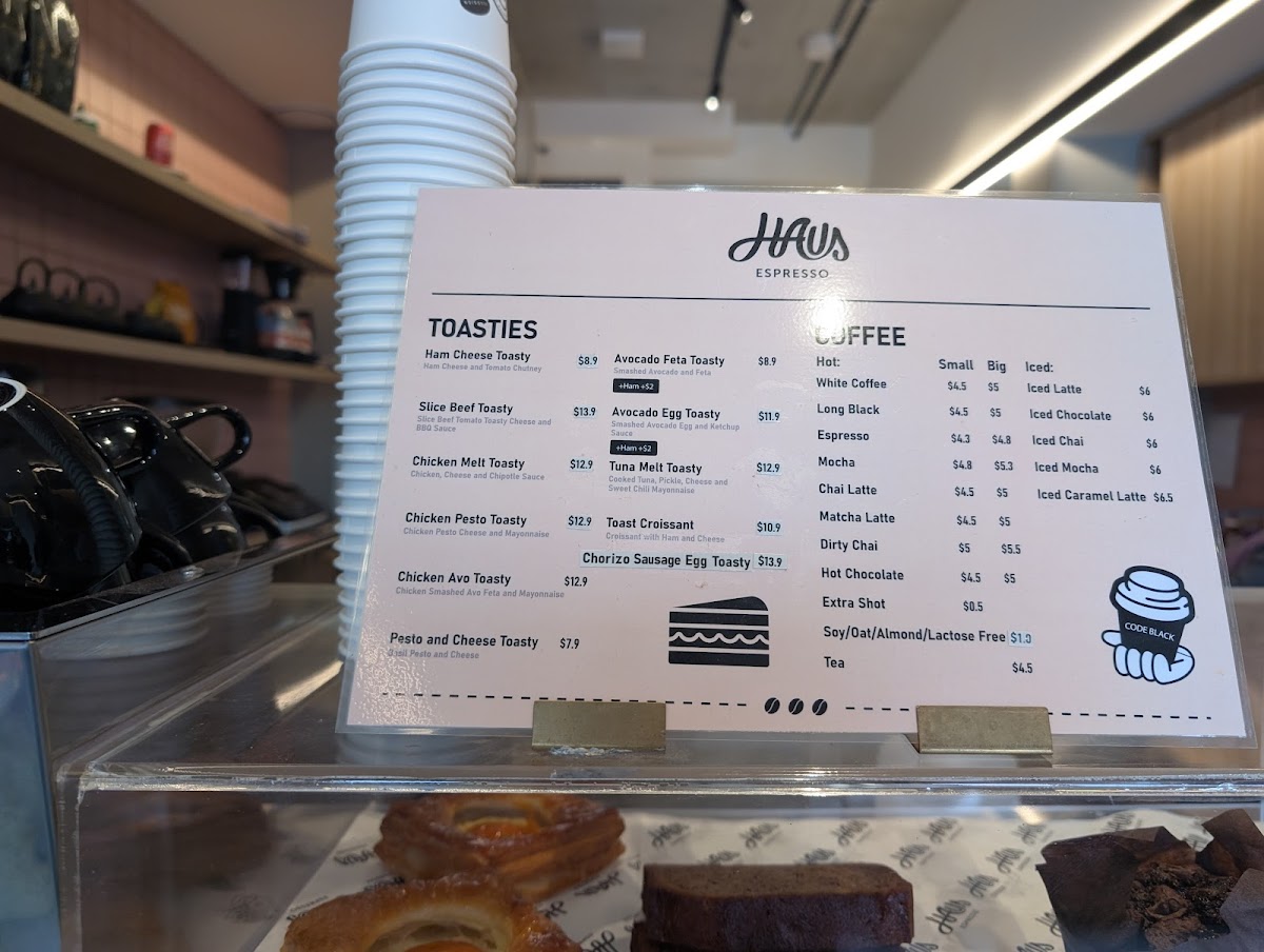 Haus Espresso Photo Menu 1