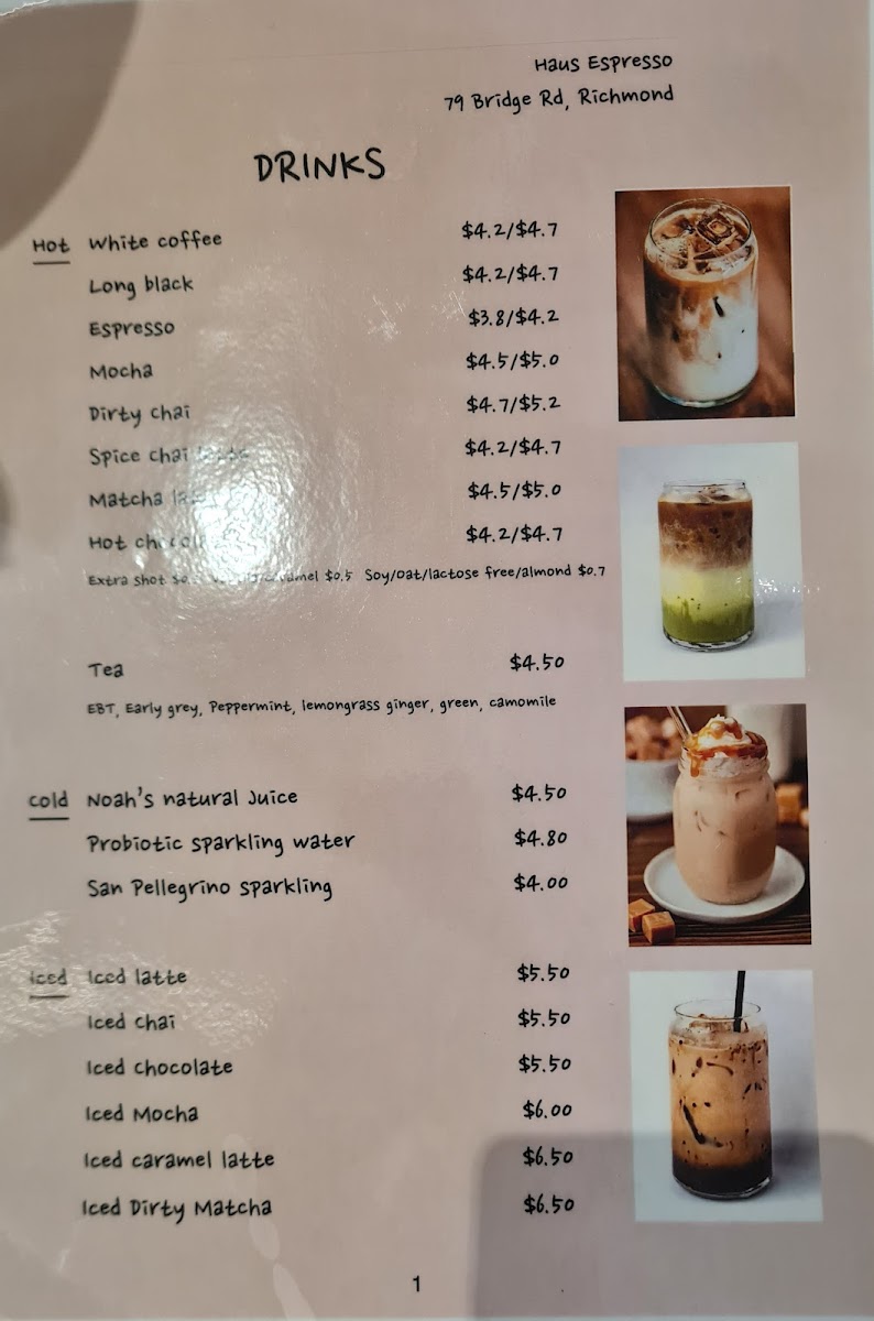 Haus Espresso Photo Menu 3