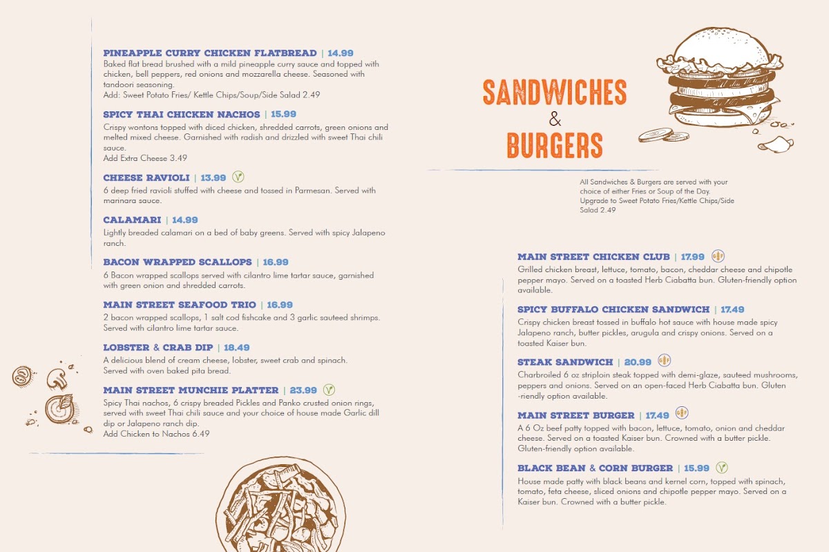 Main Street Cafe Photo Menu 1