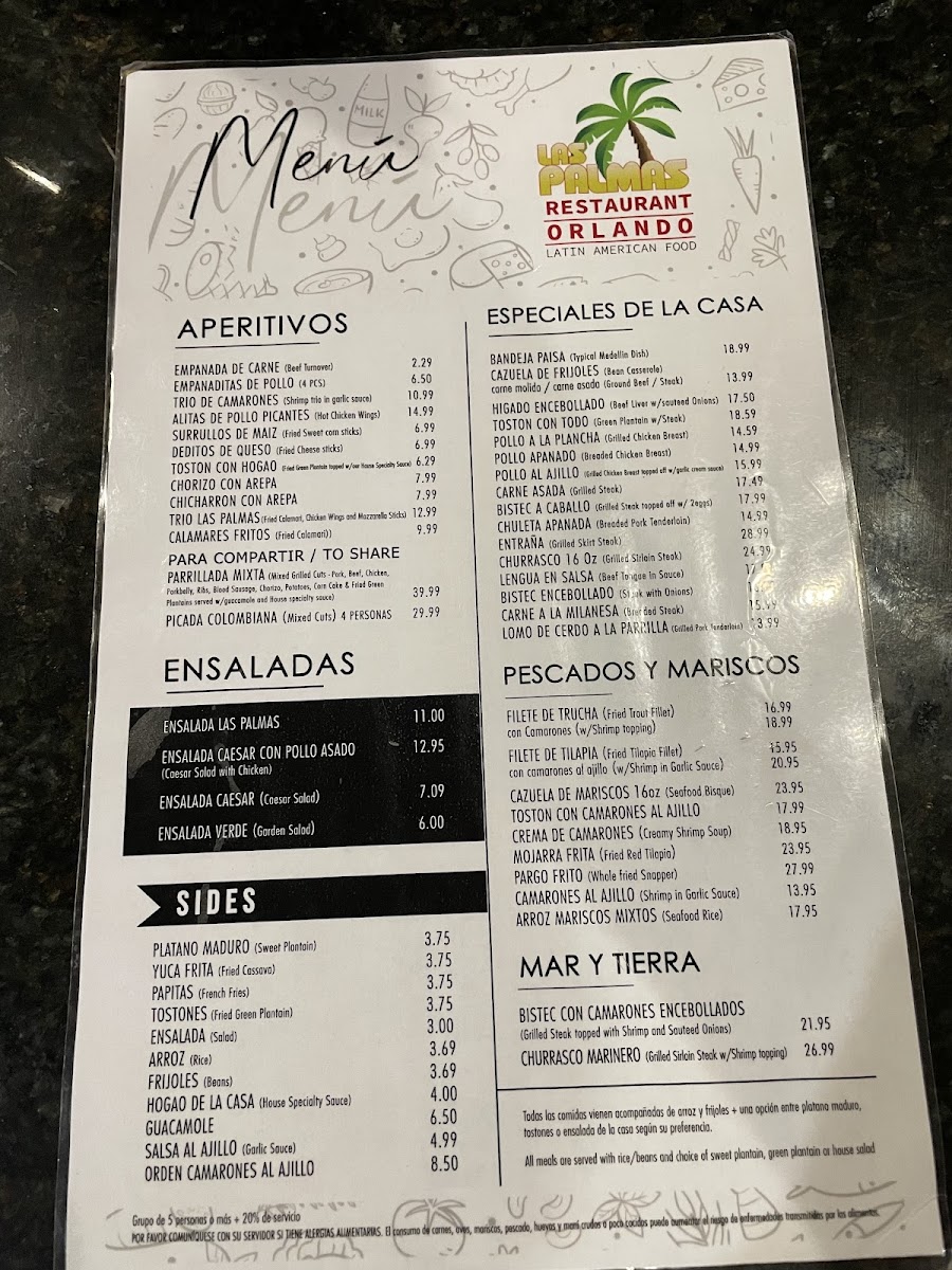 Las Palmas Orlando Photo Menu 10