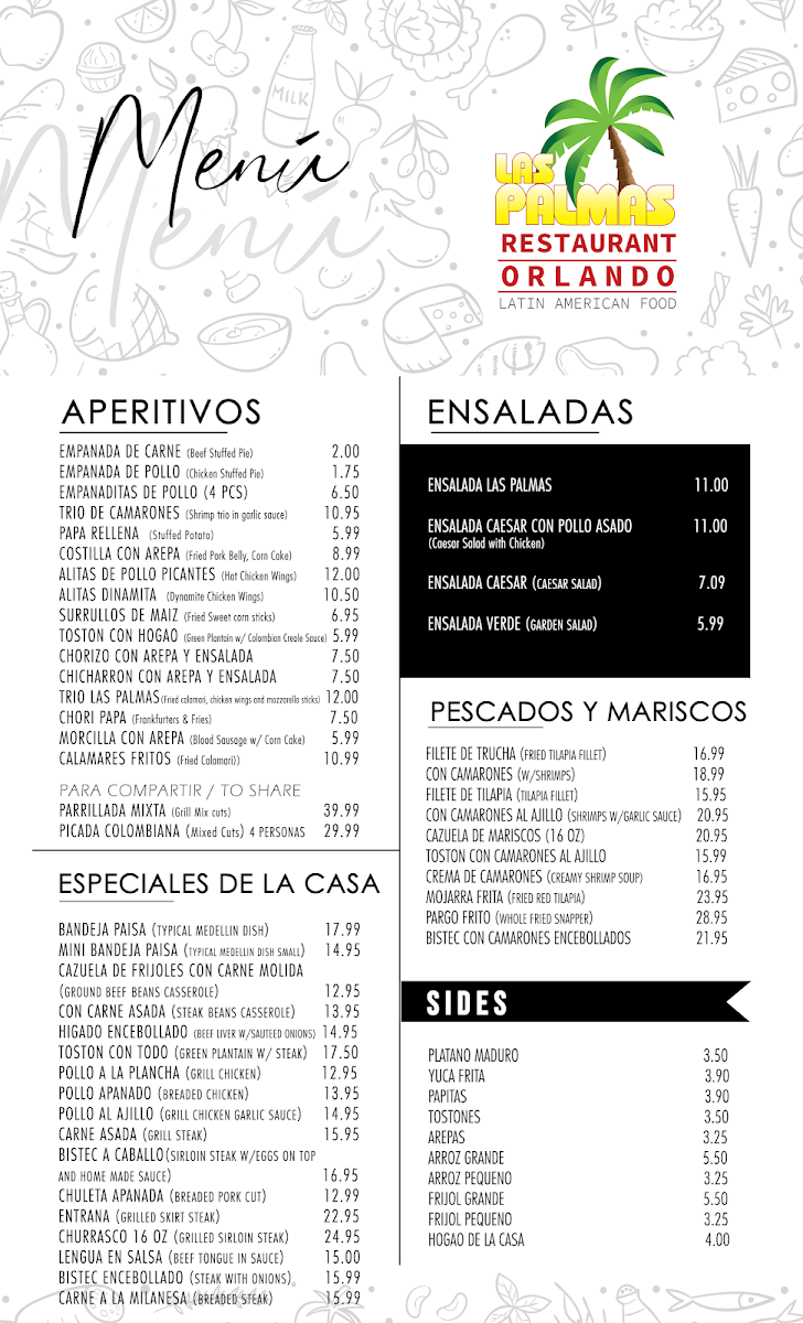 Las Palmas Orlando Photo Menu 2