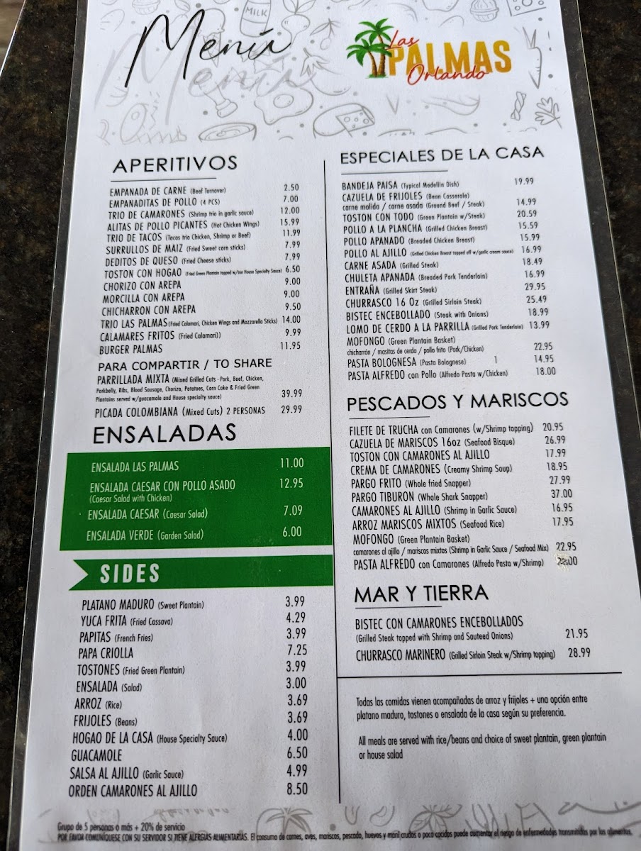 Las Palmas Orlando Photo Menu 3