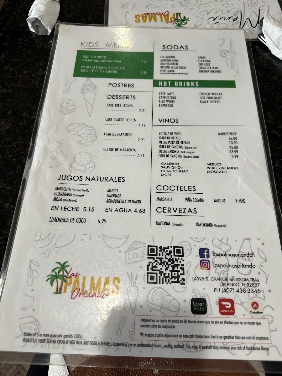 Las Palmas Orlando Photo Menu 5
