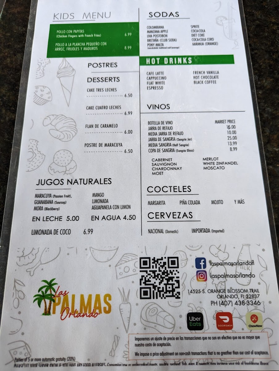 Las Palmas Orlando Photo Menu 8