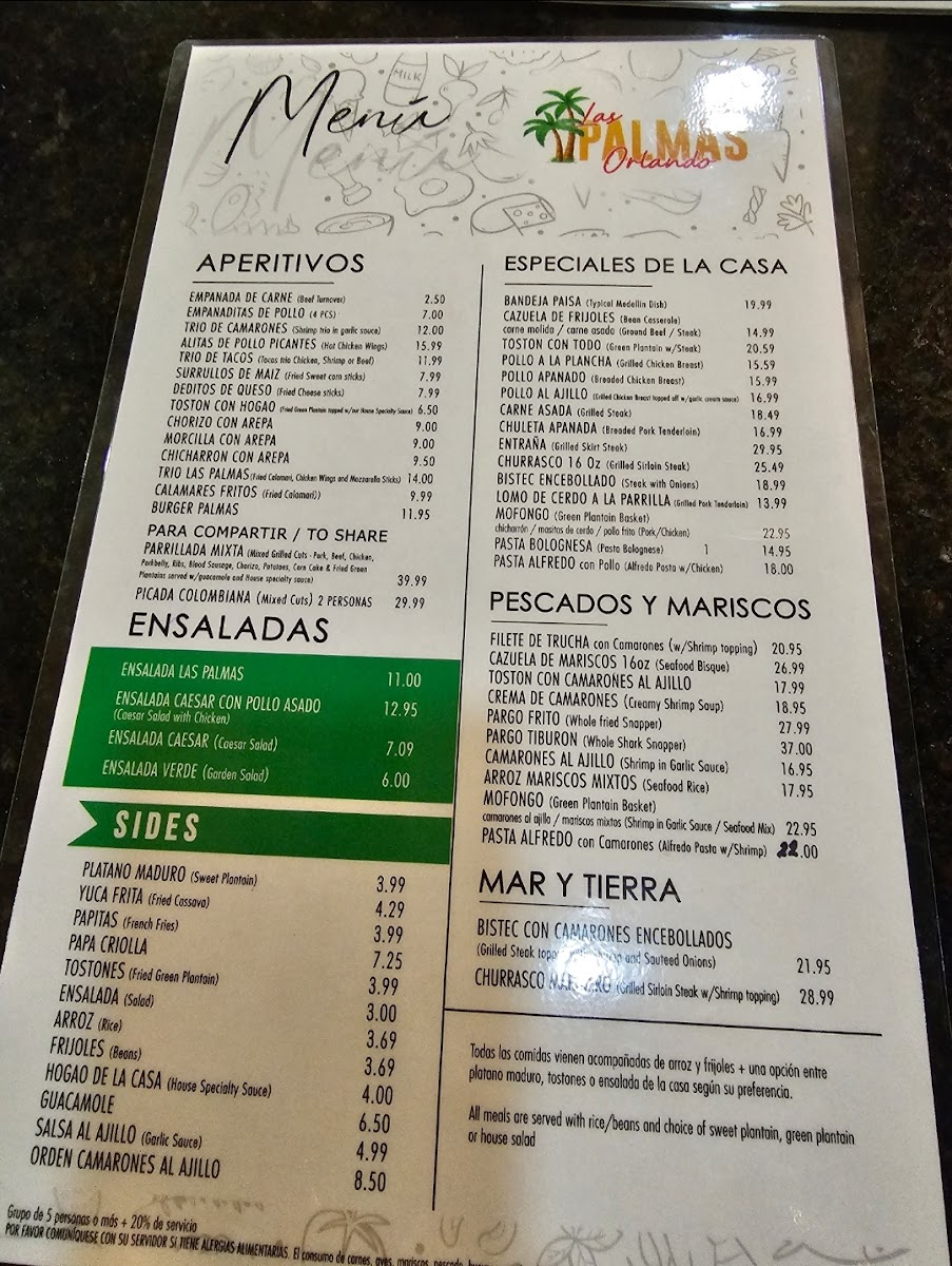 Las Palmas Orlando Photo Menu 9