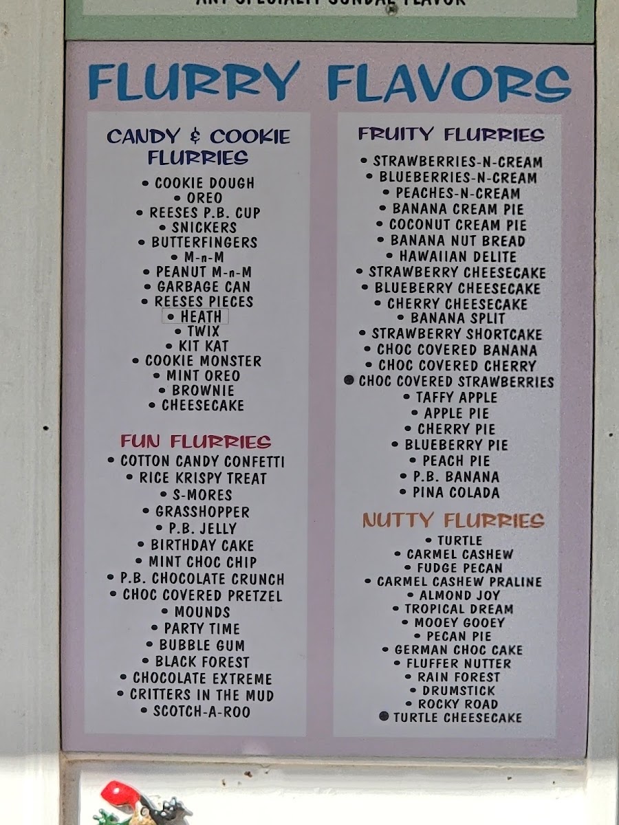 Meusel's Dairy Delite Photo Menu 1
