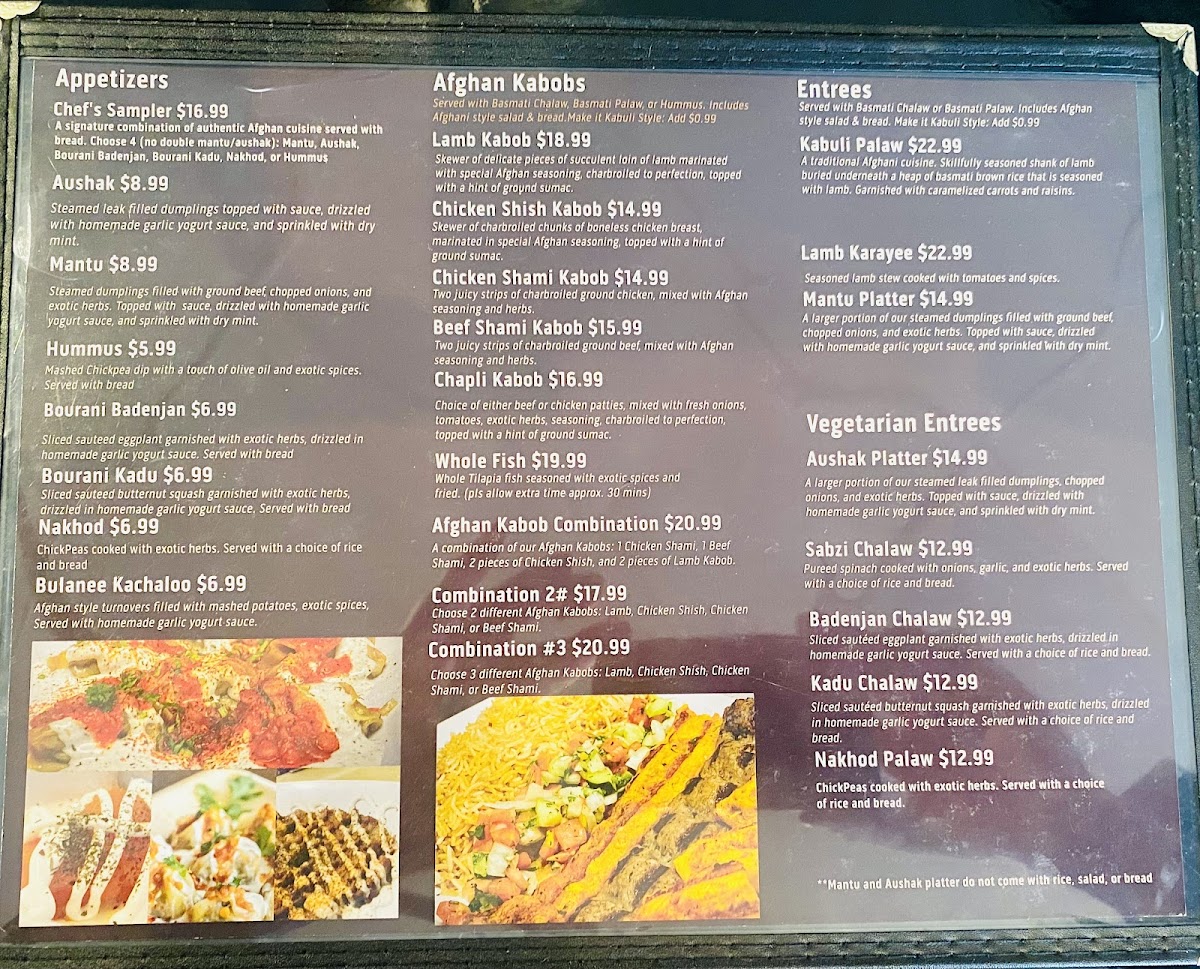 Afghan Kabob Photo Menu 3