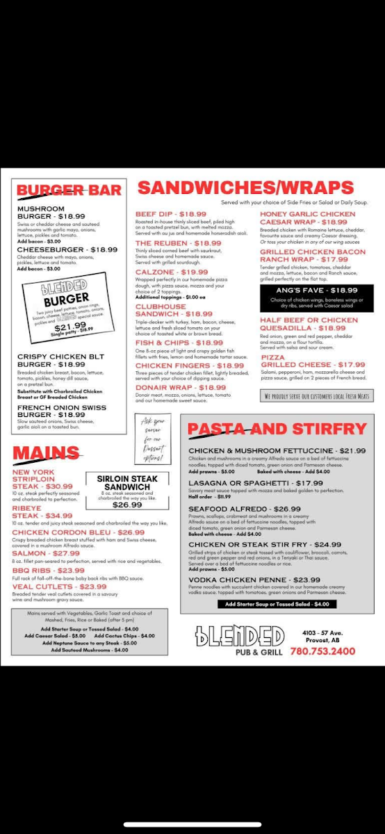 Blended Pub & Grill Photo Menu 1