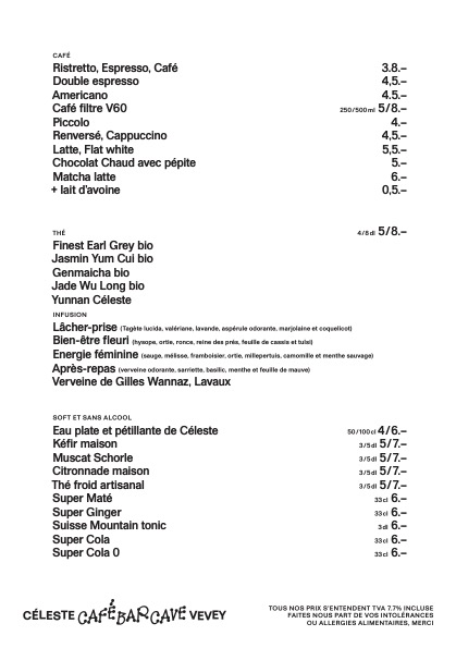Céleste - Café, Bar, Cave Photo Menu 1