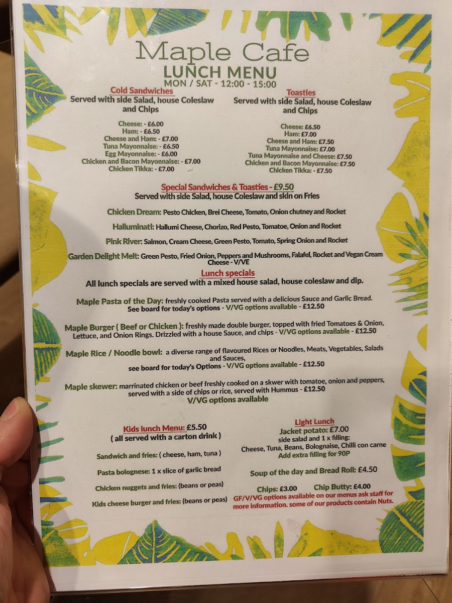 The Maple Cafe Photo Menu 5