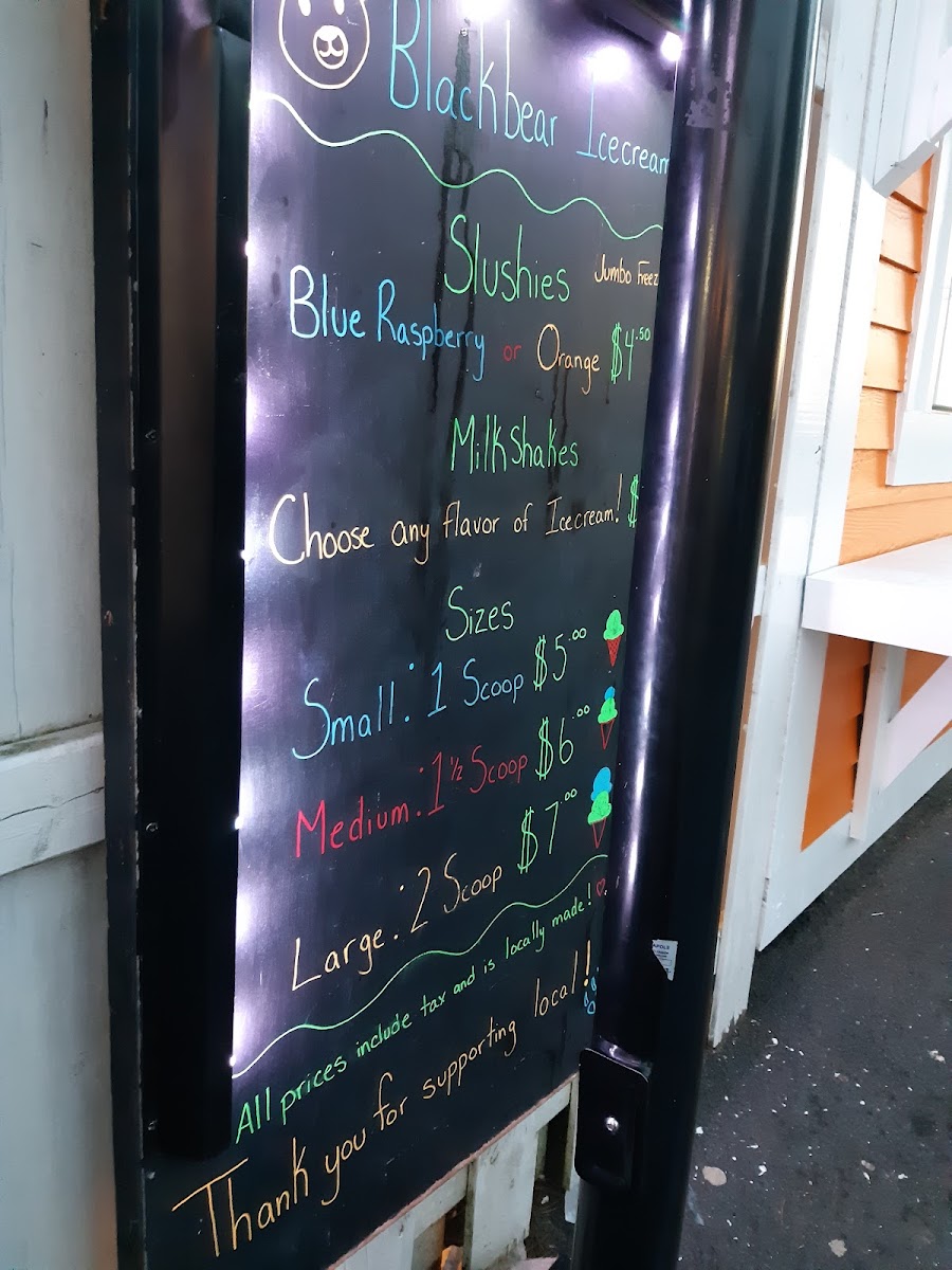 Black Bear Ice Cream Photo Menu 7