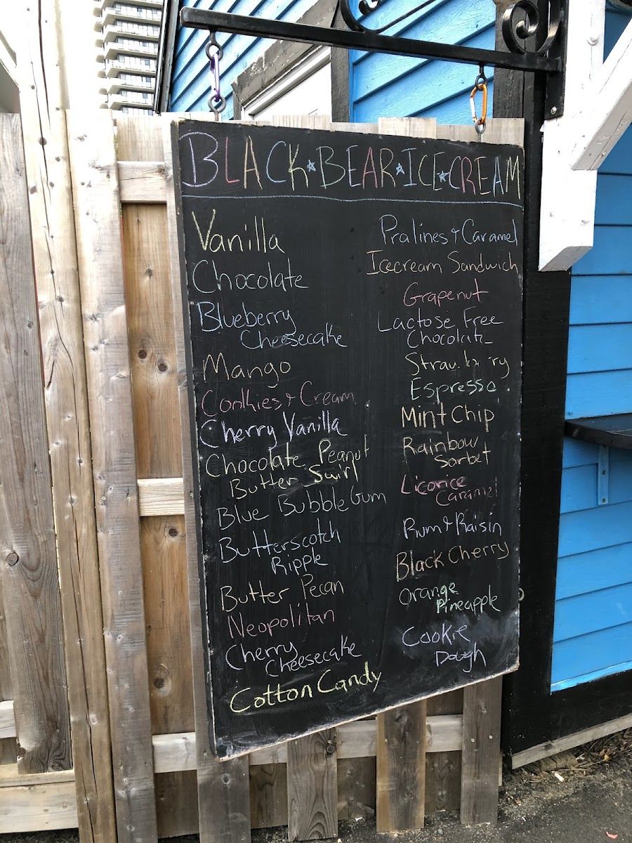 Black Bear Ice Cream Photo Menu 8
