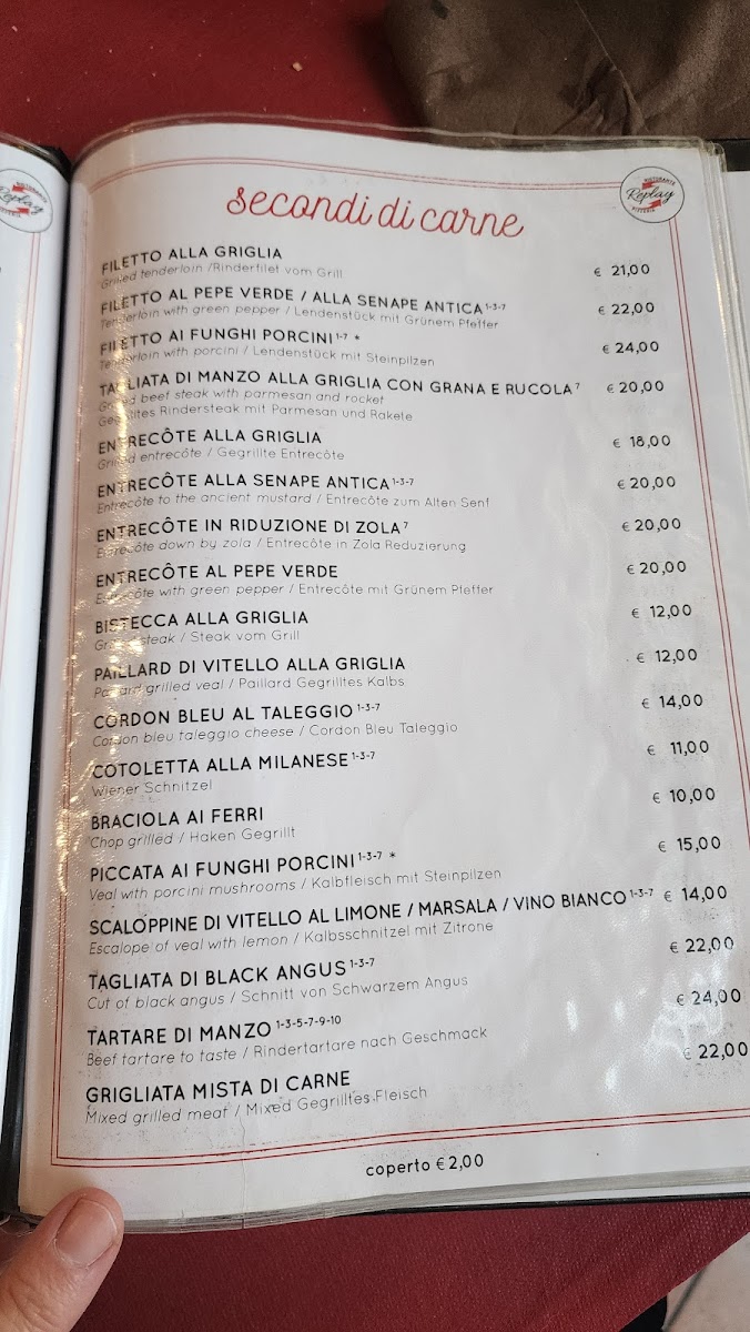 Replay Ristorante Pizzeria Photo Menu 3