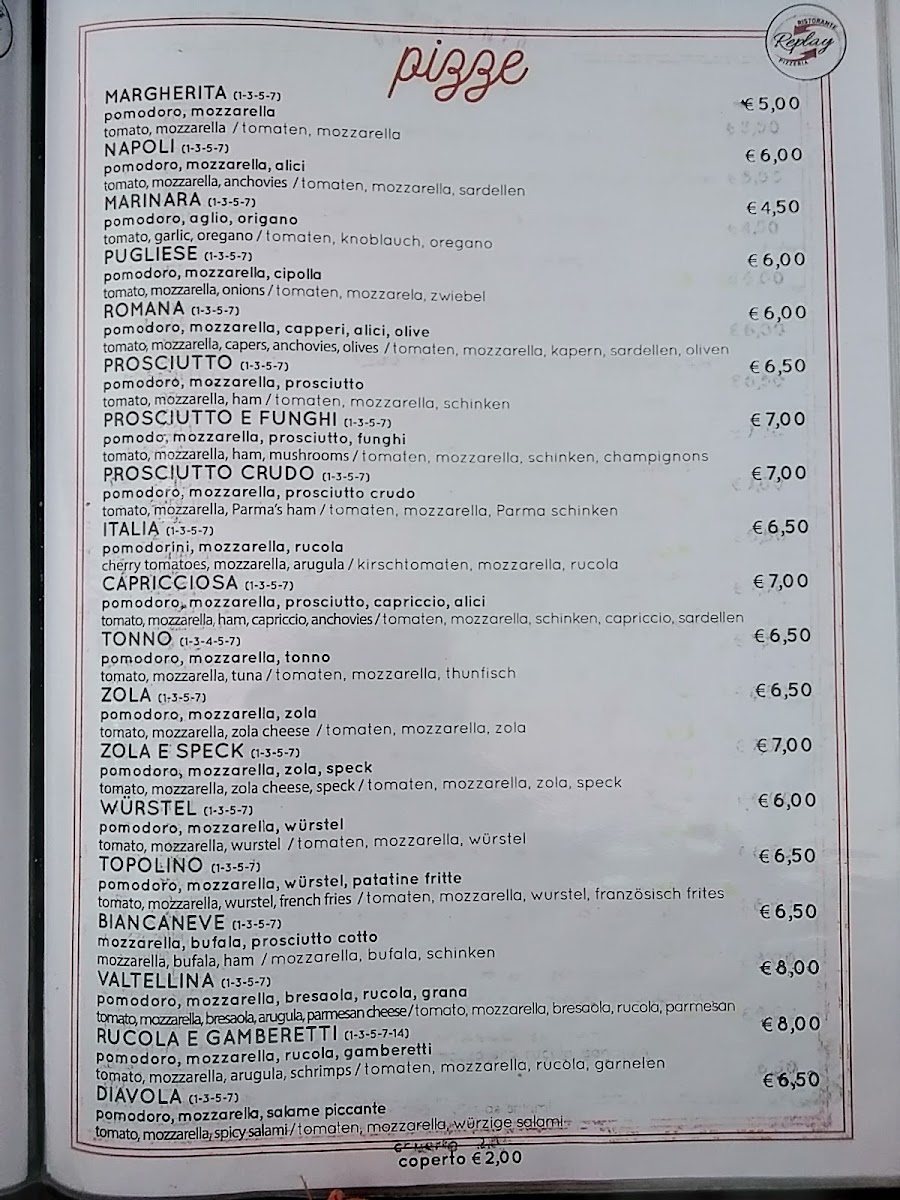 Replay Ristorante Pizzeria Photo Menu 8
