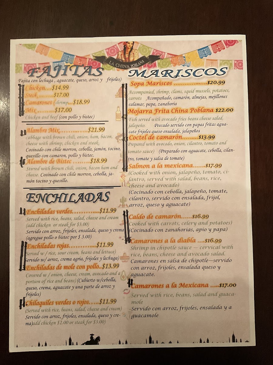 La China Poblana Mexican Food Photo Menu 1