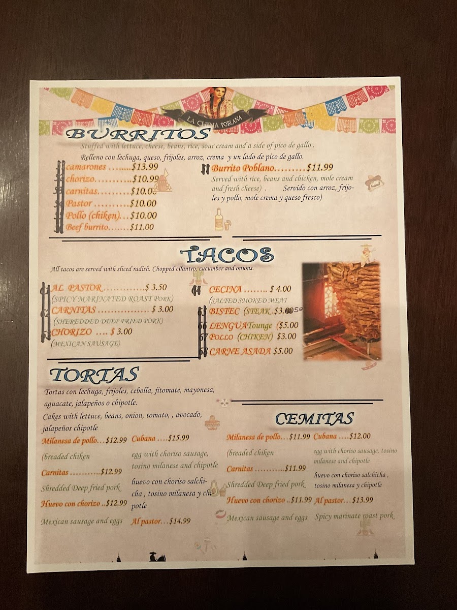 La China Poblana Mexican Food Photo Menu 2