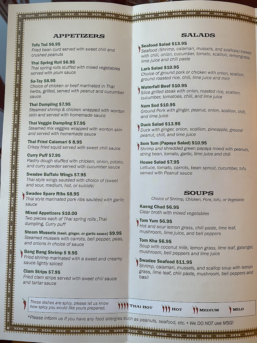 Swadee Thai house Photo Menu 2