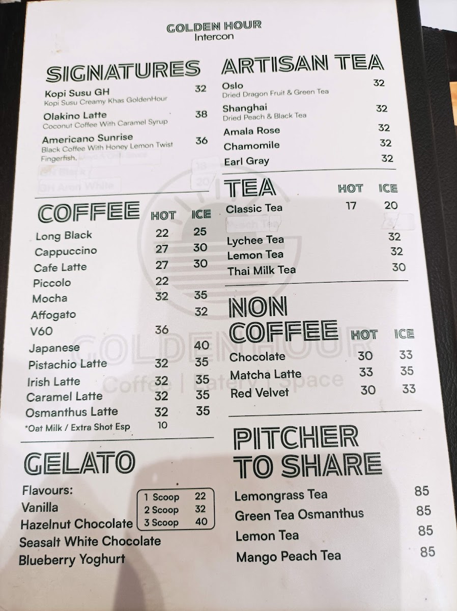 Golden Hour Coffee Photo Menu 1