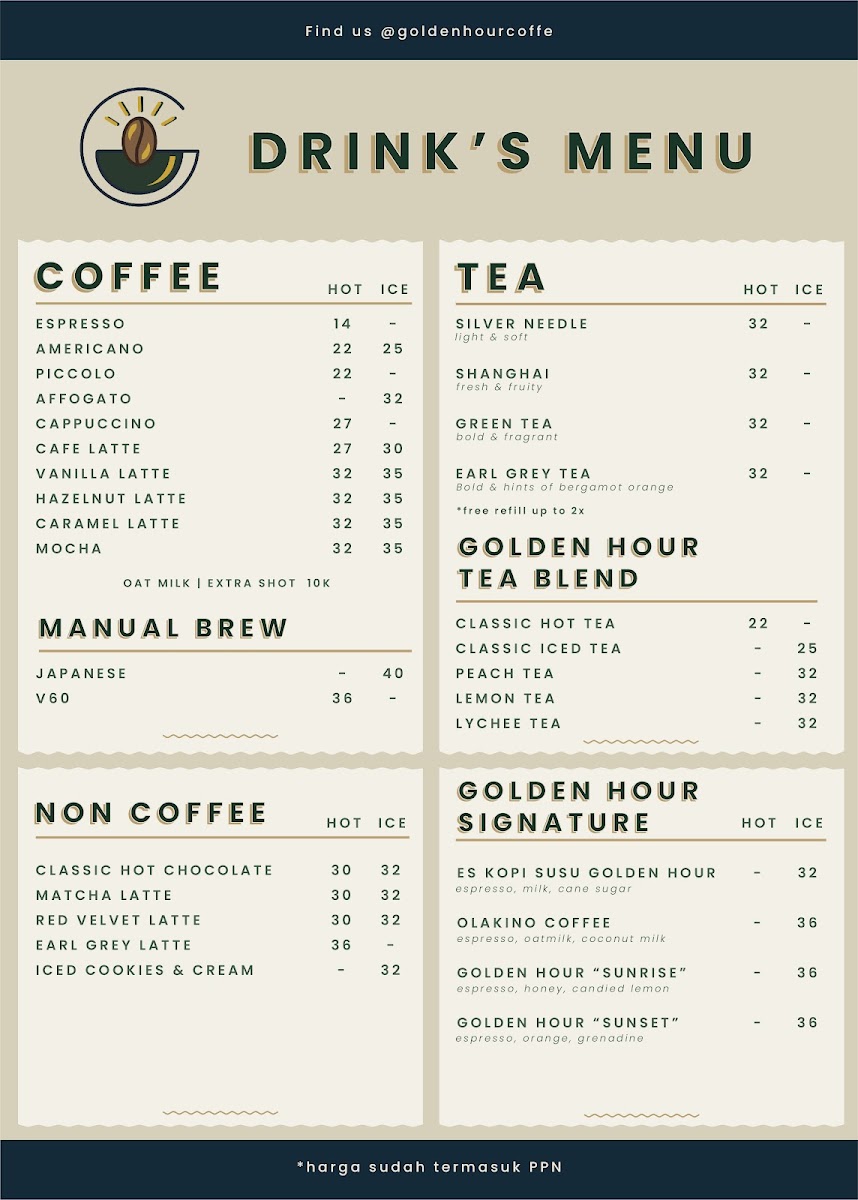 Golden Hour Coffee Photo Menu 3