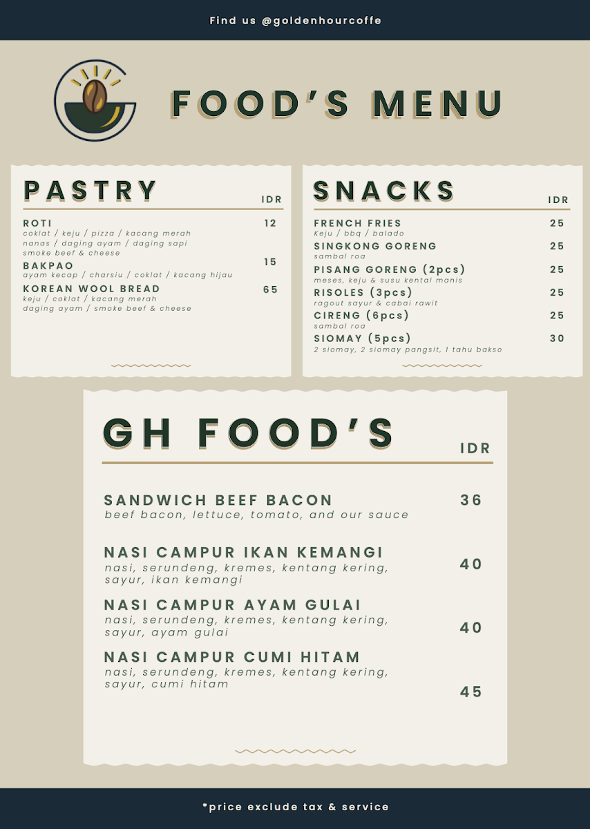 Golden Hour Coffee Photo Menu 4