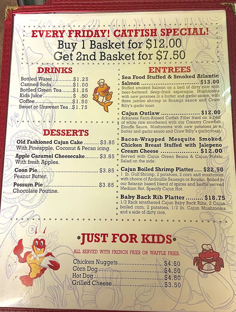 Craw Billy's Seafood Boil & BBQ Photo Menu 2