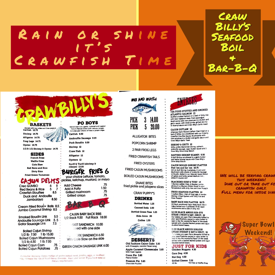 Craw Billy's Seafood Boil & BBQ Photo Menu 5