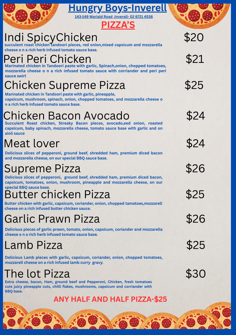 Hungry Boys Inverell Photo Menu 2