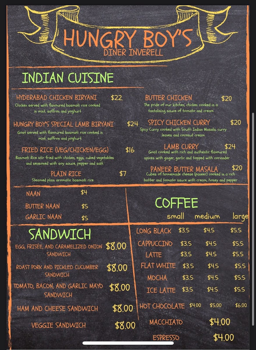 Hungry Boys Inverell Photo Menu 8