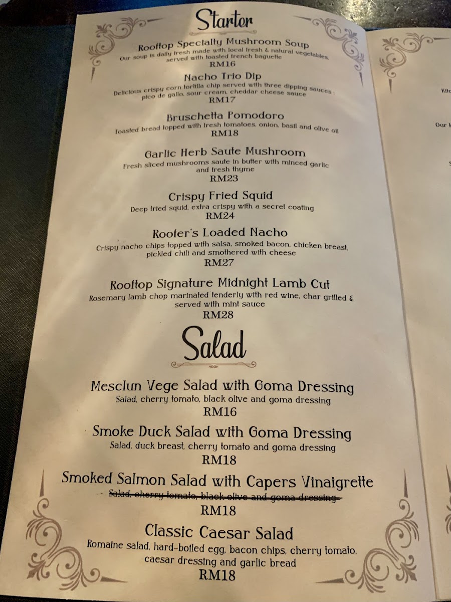 Rooftop Restaurant and Bar Photo Menu 3