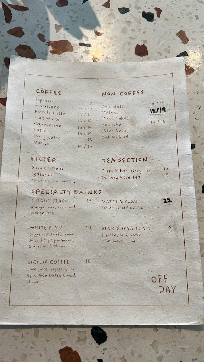 off day cafe Photo Menu 8