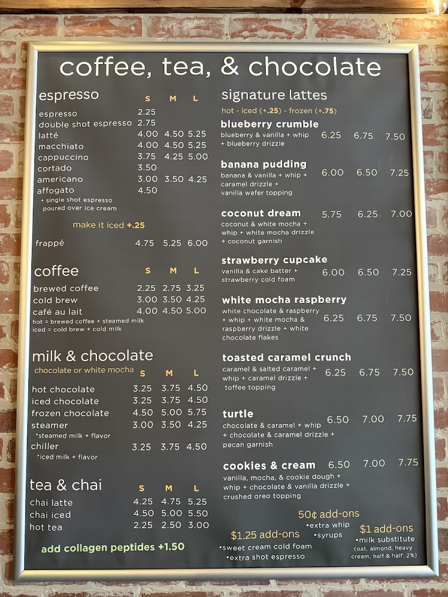Belmont Coffee Company Photo Menu 1