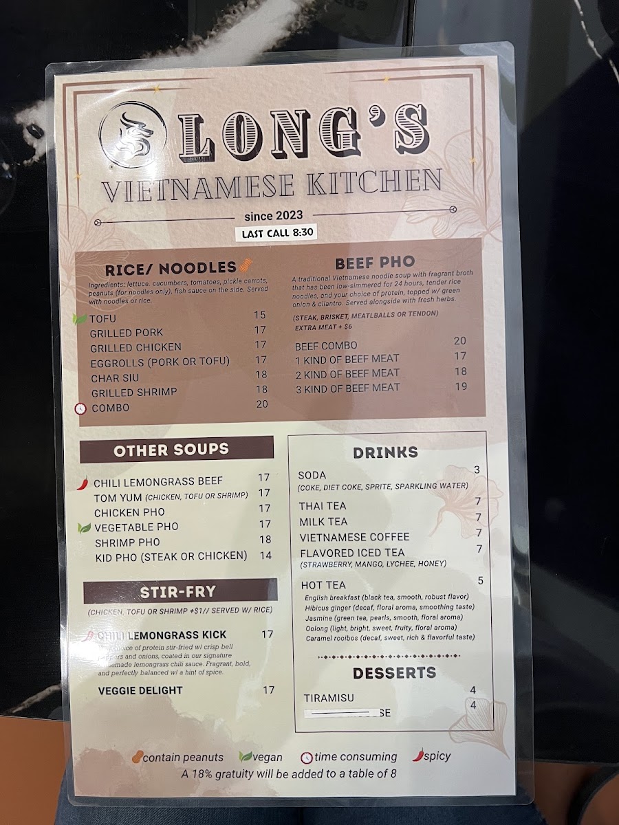 Long's Vietnamese Kitchen Photo Menu 10