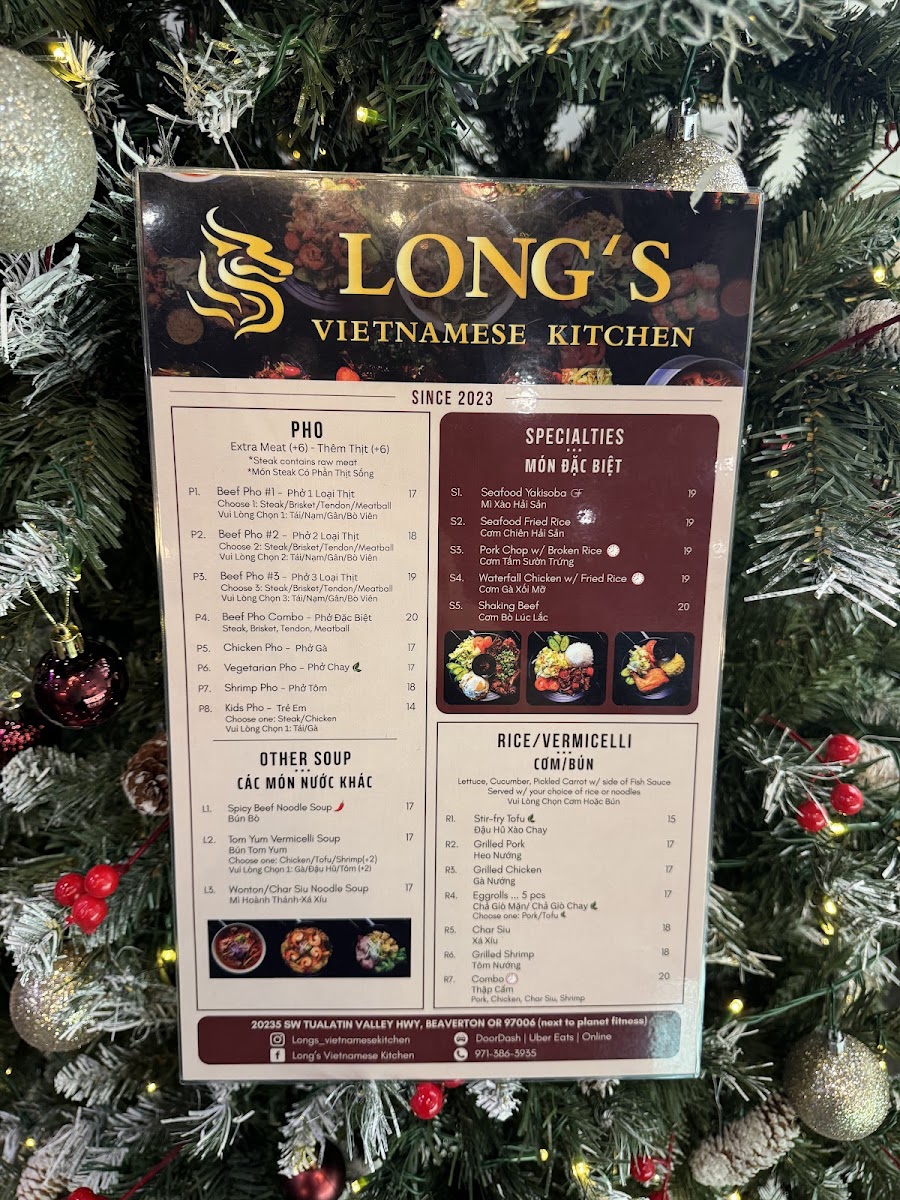 Long's Vietnamese Kitchen Photo Menu 3