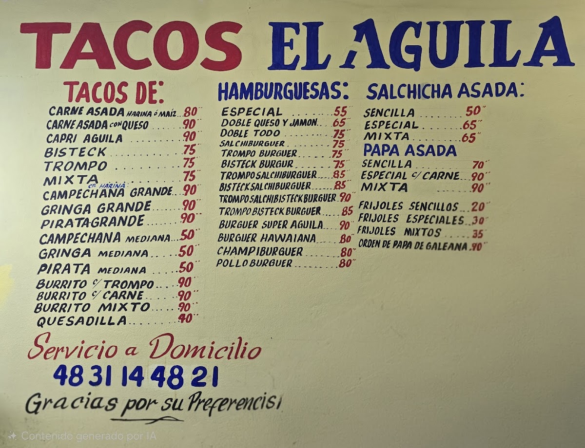 Tacos 'El Aguila' Photo Menu 1