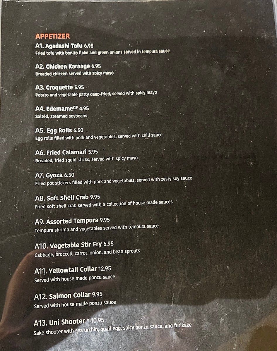 Aya Sushi Photo Menu 1
