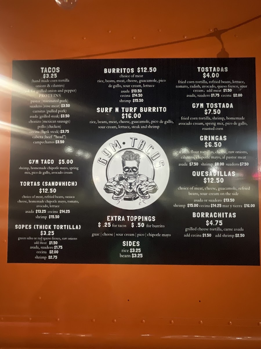 Gym Tacos food truck Photo Menu 2