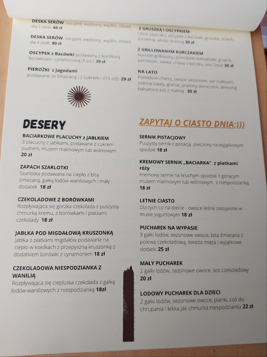 Kawiarnia Baciarka Photo Menu 2