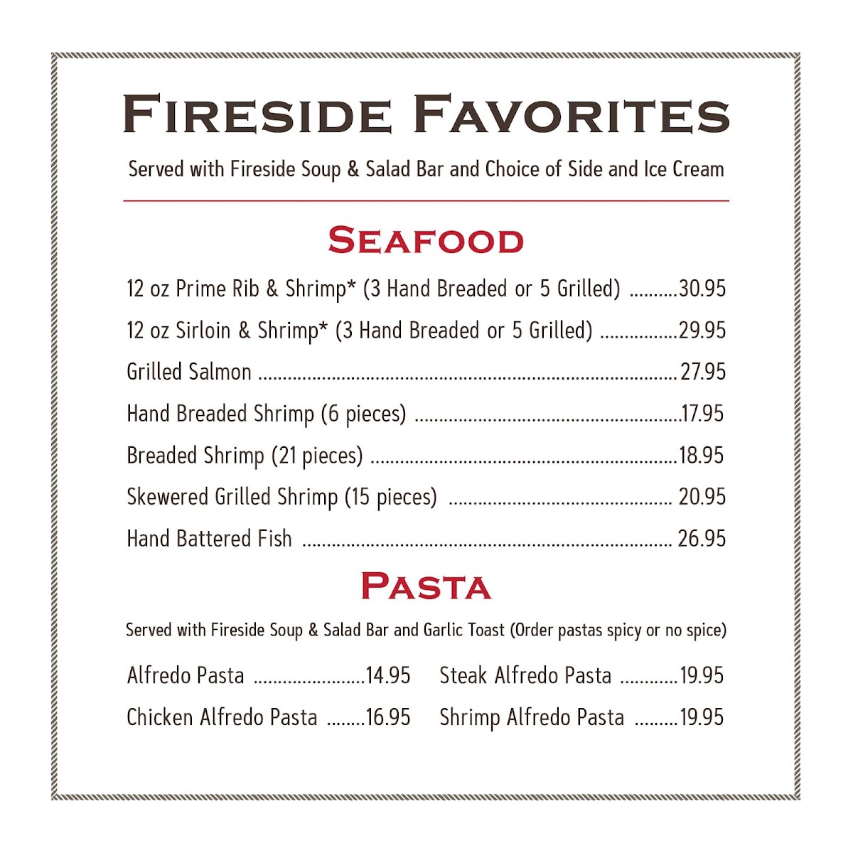 Fireside Steakhouse & Lounge Photo Menu 4