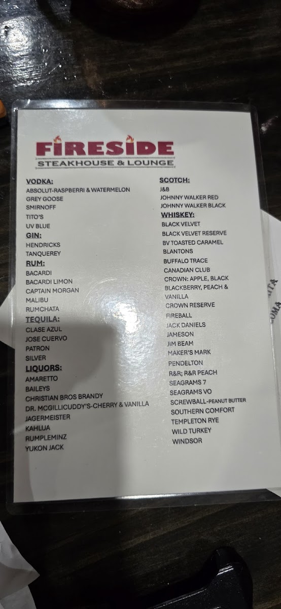 Fireside Steakhouse & Lounge Photo Menu 5