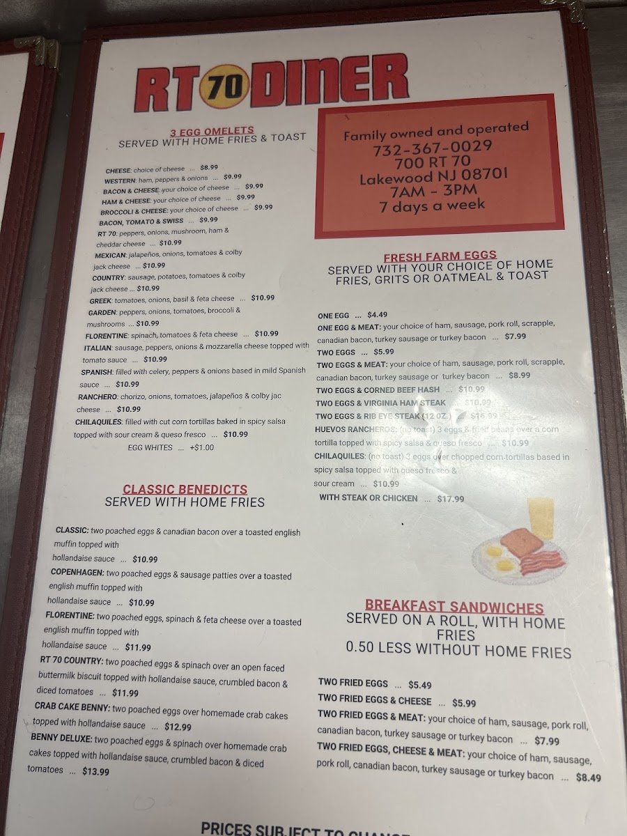 RT 70 Diner Photo Menu 1