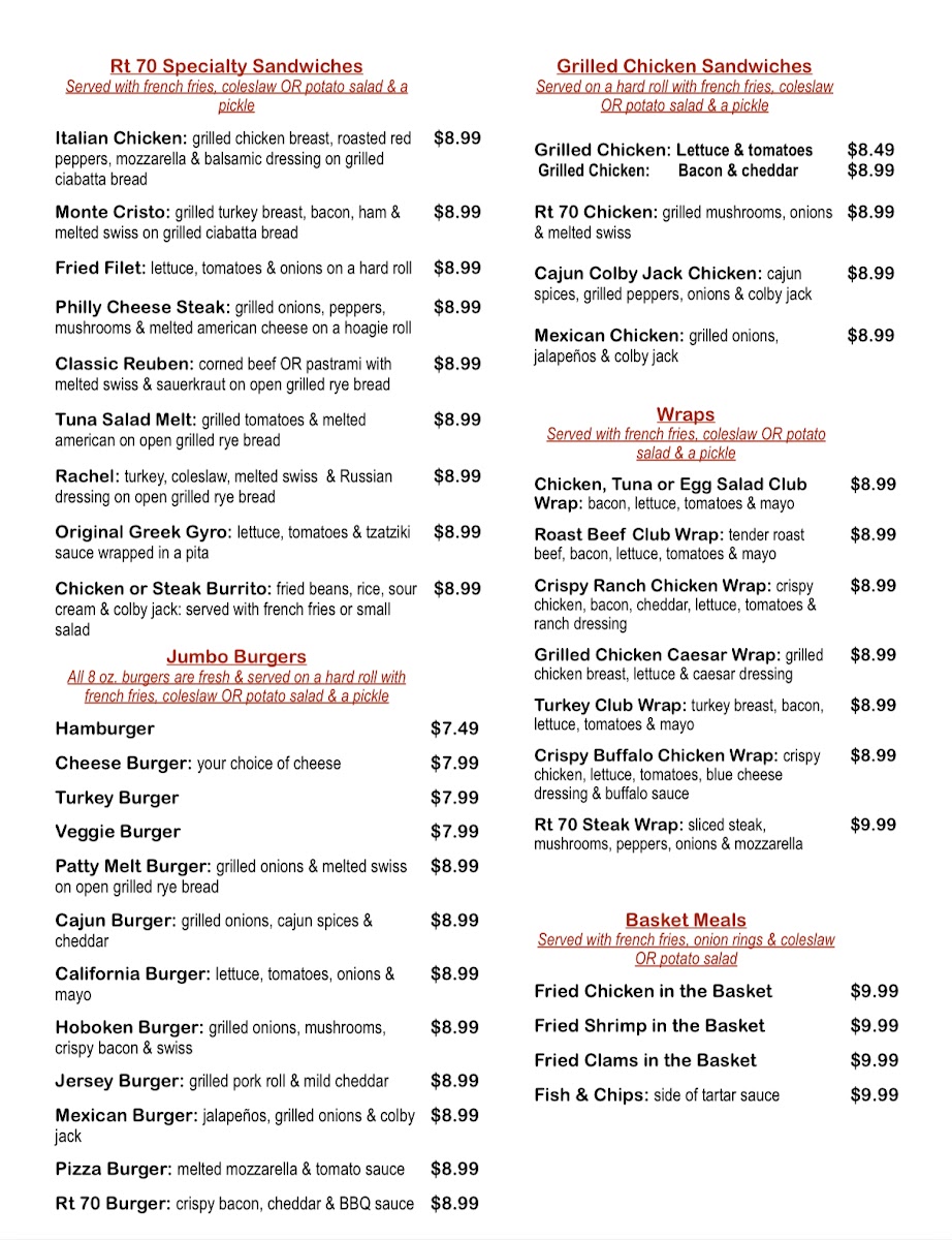 RT 70 Diner Photo Menu 7