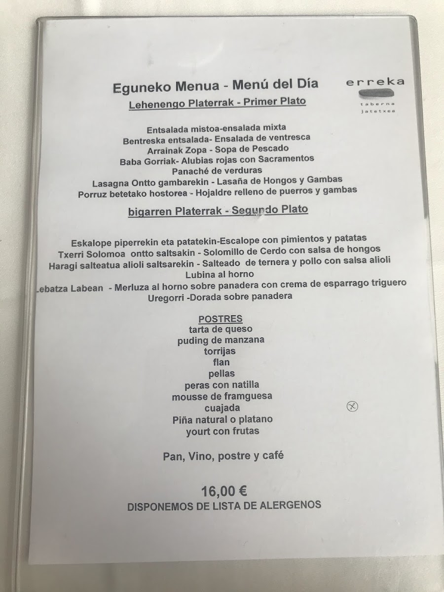 Restaurante Erreka jatetxea Photo Menu 3