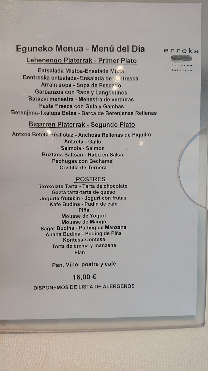 Restaurante Erreka jatetxea Photo Menu 5